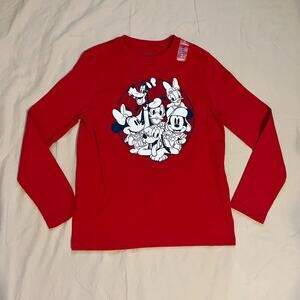 NWT Gap Girls Red Long Sleeve Disney Character Graphic Tee Kids Size Medium